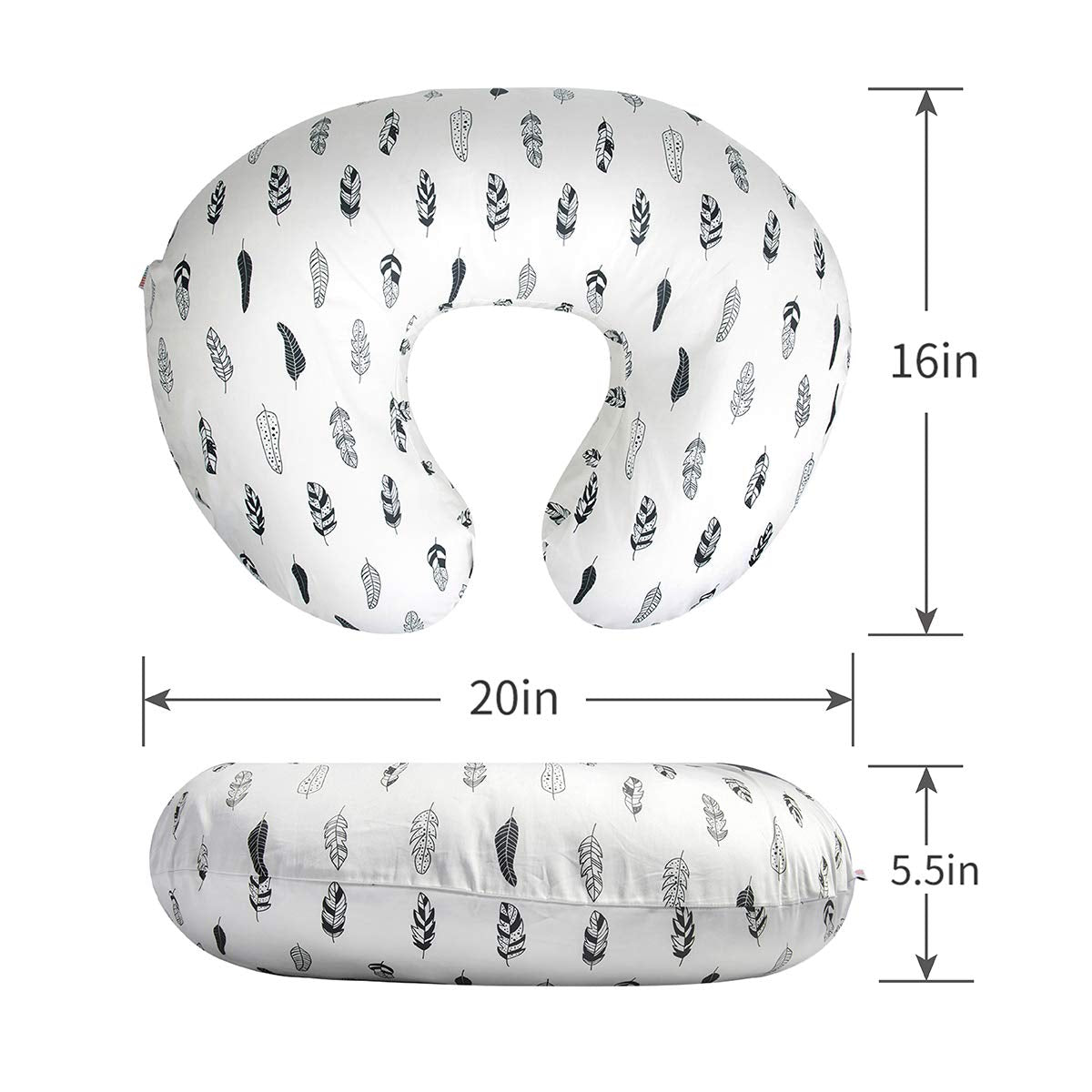 Nursing Pillow Cover Slipcover,Soft and Comfortable,Feathers Design,Maternity Breastfeeding Newborn Infant Feeding Cushion Cover ZT01