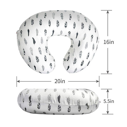 Nursing Pillow Cover Slipcover,Soft and Comfortable,Feathers Design,Maternity Breastfeeding Newborn Infant Feeding Cushion Cover ZT01