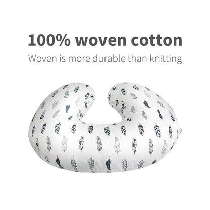 Nursing Pillow Cover Slipcover,Soft and Comfortable,Feathers Design,Maternity Breastfeeding Newborn Infant Feeding Cushion Cover ZT01